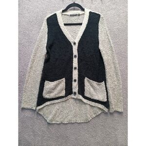 Carol Rose PM Petite Boucle Cardigan Womens Medium Colorblock Button Front